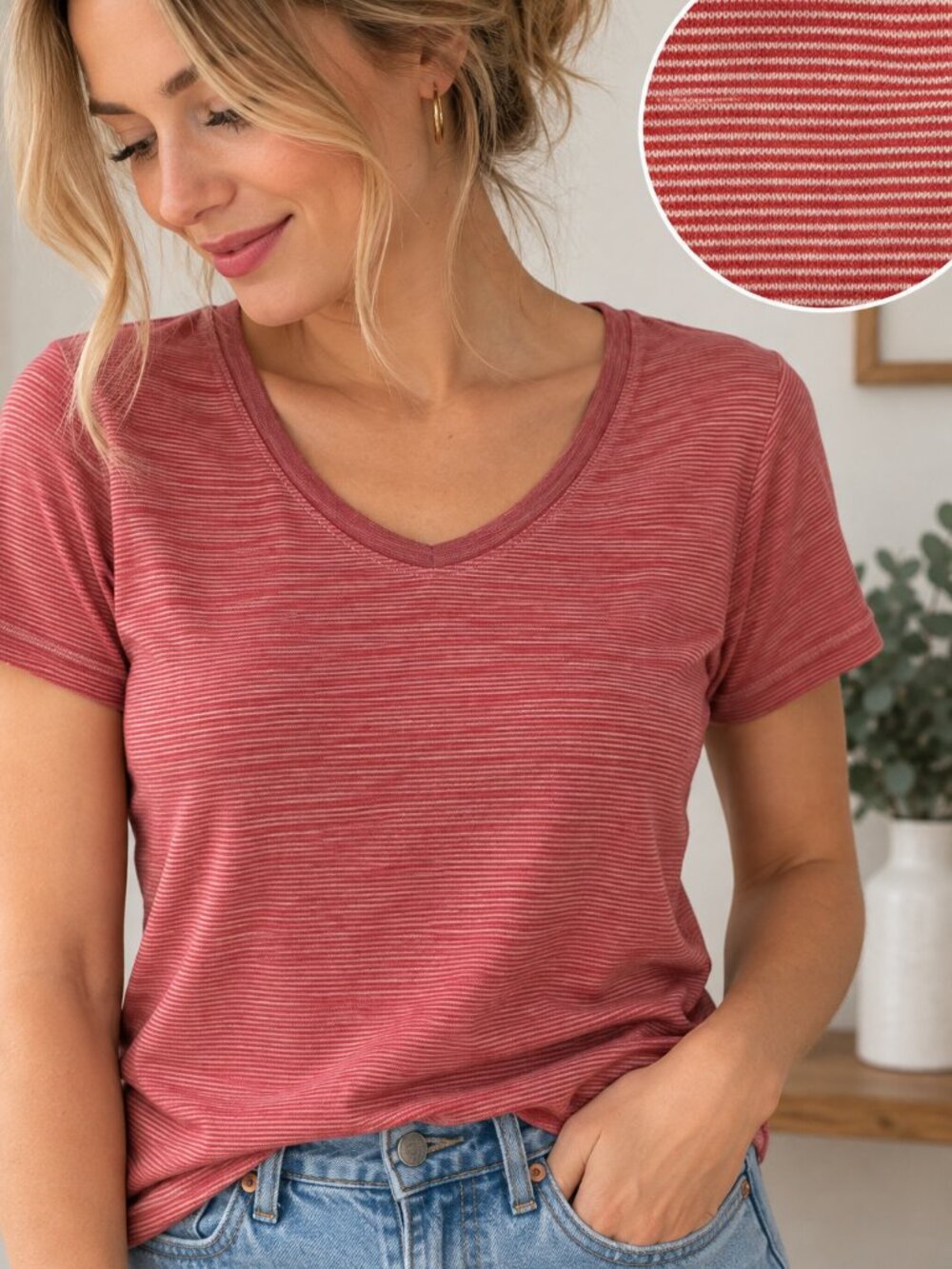 Seg'ments Australian Merino Wool Blend Striped Tee M | Made in Canada